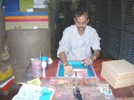 Printed by hand, screen by screen at Chimanlals